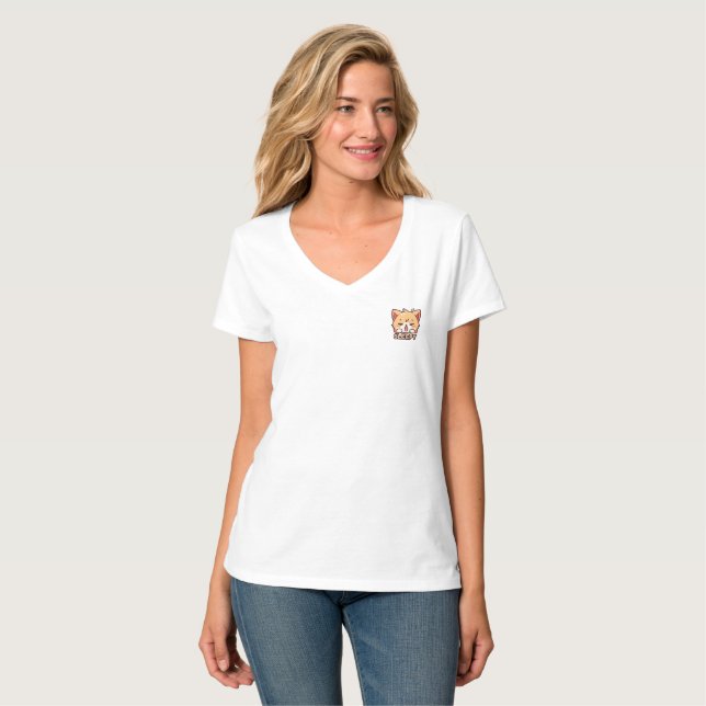 Niedliche, schläfrige Katze T-Shirt (Vorderseite Vollansicht)