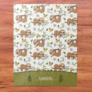 Niedliche Schläge auf Baumzweigen - Muster Puzzle