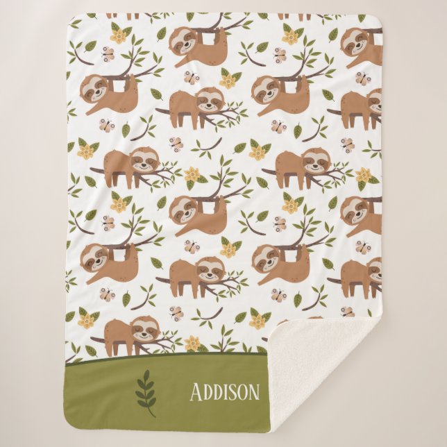 Niedliche Schläge auf Baumzweigen - Muster Sherpadecke (Vorderseite)