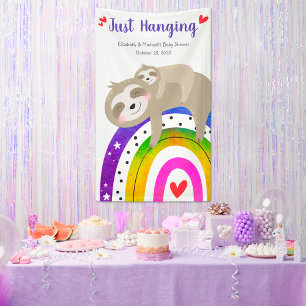 Niedliche Schläge, lustige Boho Rainbow Baby Dusch Banner