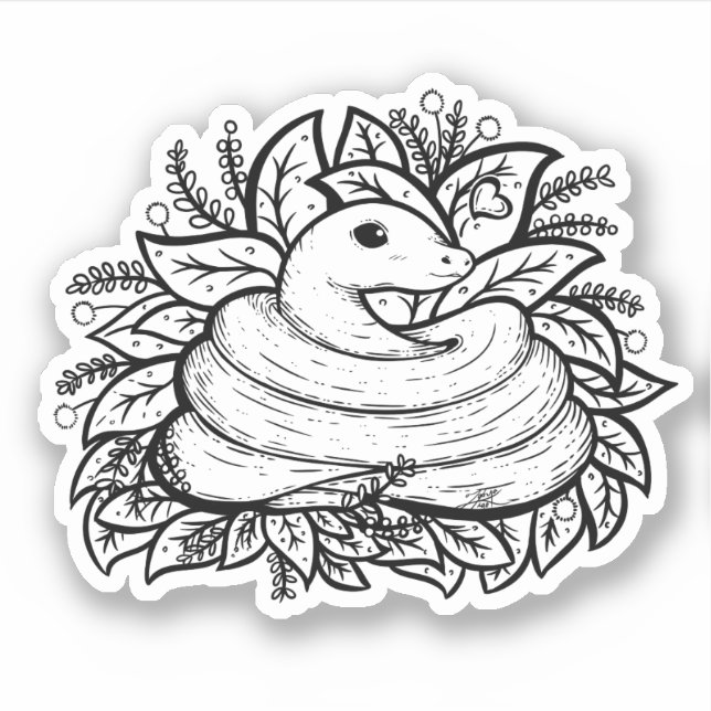 Niedliche Schlange Aufkleber (Vorderseite)