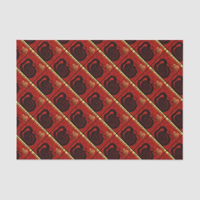 Niedliche Schlange Chinesisches Jahr Zodiac Birthd Seidenpapier (Vorderseite)