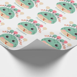 Niedliche Schlangen Face Balloons Name Kindergebur Geschenkpapier