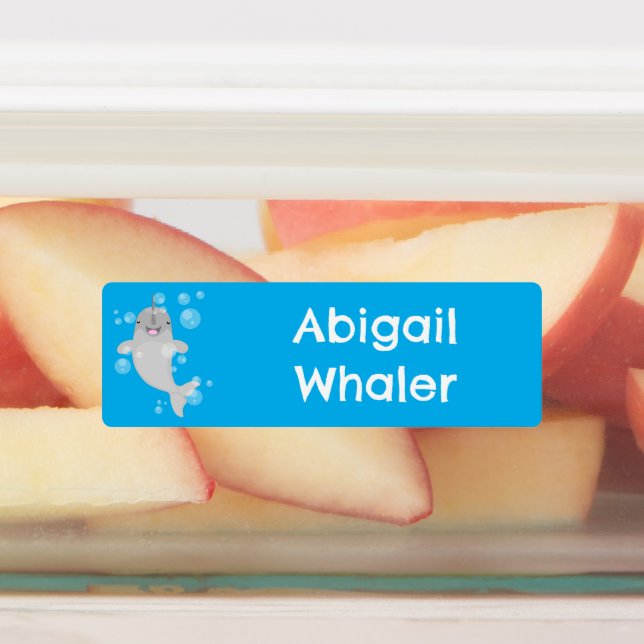 Niedliche Schlangenblasen Cartoon personalisiert Etiketten (Befestigt)