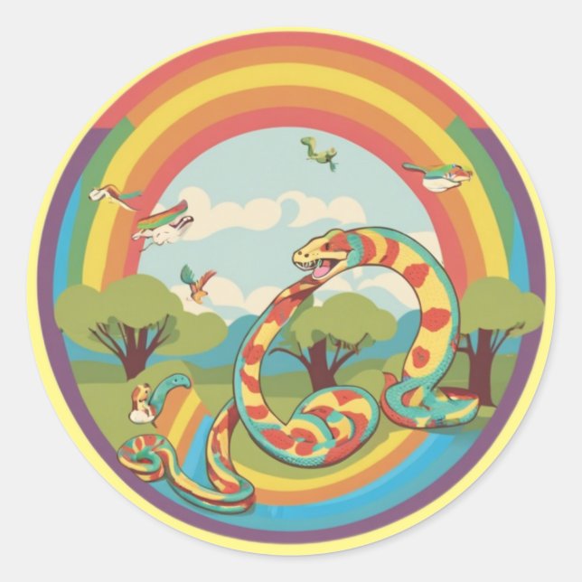 Niedliche Schlangenfamilie Runder Aufkleber (Vorderseite)