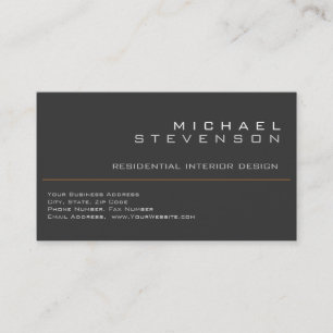 Niedliche schlichte graue schwarze visitenkarte