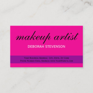 Niedliche Schlichte Rosa Lila Makeup Artist Busine Visitenkarte