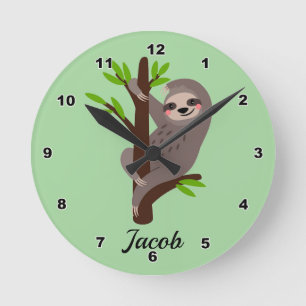 Niedliche Schluckkid-Uhr Runde Wanduhr