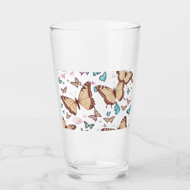 Niedliche Schmetterlinge Glas (Vorderseite)