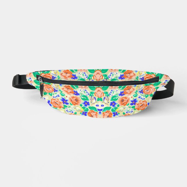 Niedliche Schmetterlinge Rose Muster Bauchtasche (Vorderseite)