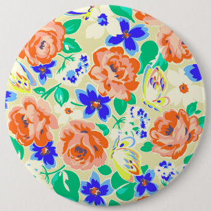 Niedliche Schmetterlinge Rose Muster Button