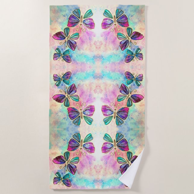 Niedliche Schmetterlinge Strandtuch (Vorderseite)