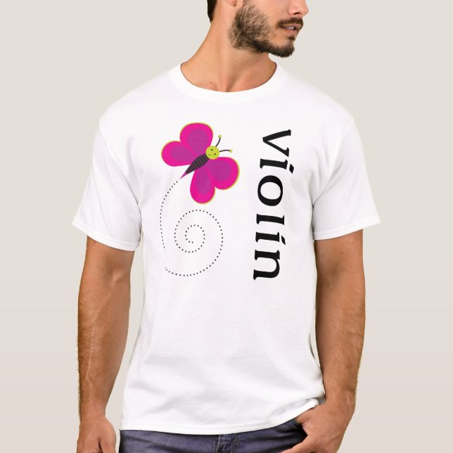 Niedliche Schmetterlings-Violine T-Shirt (Vorderseite)
