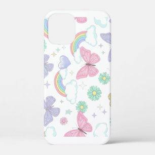 Niedliche Schmetterlingsarbeit und Regenbogendesig Case-Mate iPhone Hülle