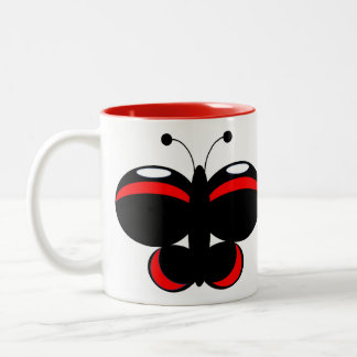 Niedliche Schmetterlingsblume Tasse - Roter Admira
