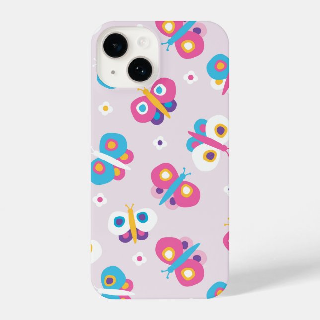 Niedliche Schmetterlingsmuster iPhone Hülle (Rückseite)