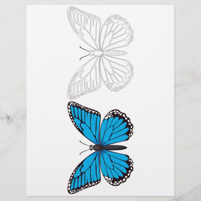 Niedliche Schmetterlingsseite für Cartoon Flyer (Vorne)