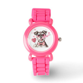 Niedliche Schnauzer-Kinderuhr Armbanduhr