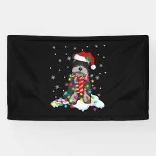 Niedliche Schnauzer Weihnachtsbeleuchtung mit Weih Banner