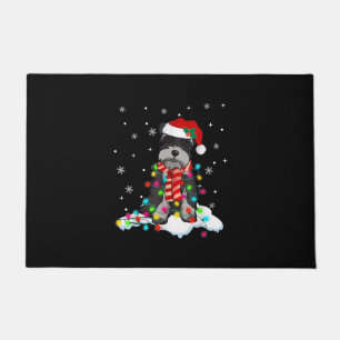 Niedliche Schnauzer Weihnachtsbeleuchtung mit Weih Fußmatte