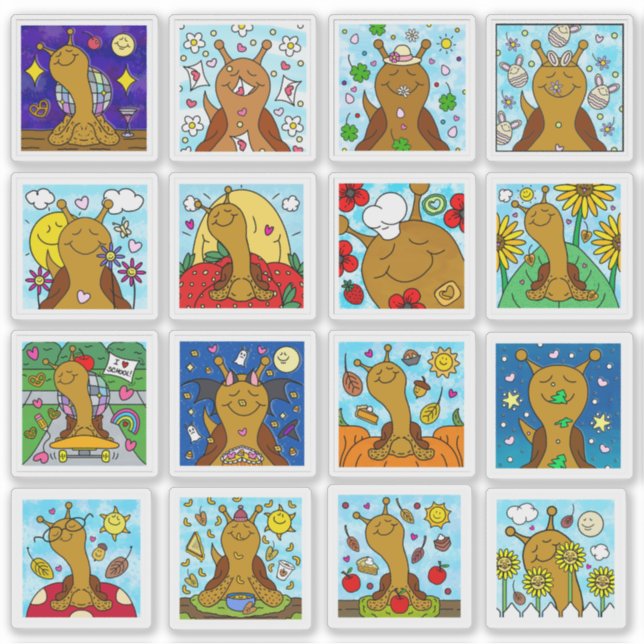 Niedliche Schnecke 2025 Tiny Art Series Aufkleber (Vorderseite)