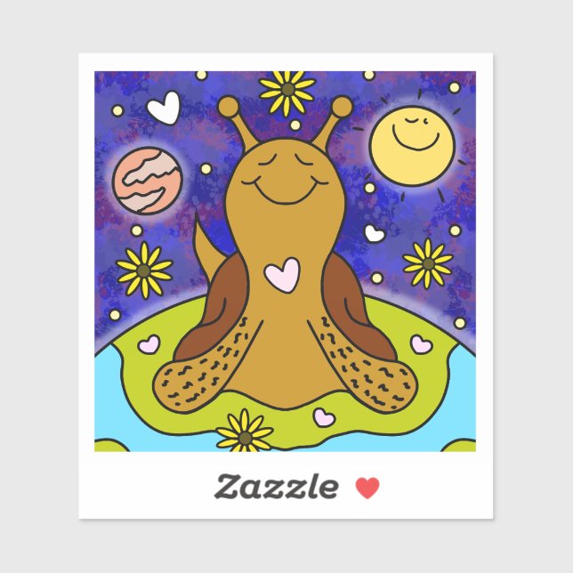 Niedliche Schnecke begeht den Earth Day | Vinyl Aufkleber (Blatt)