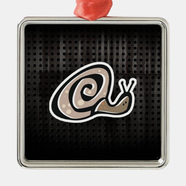 Niedliche Schnecke; Cool Silbernes Ornament (Vorne)