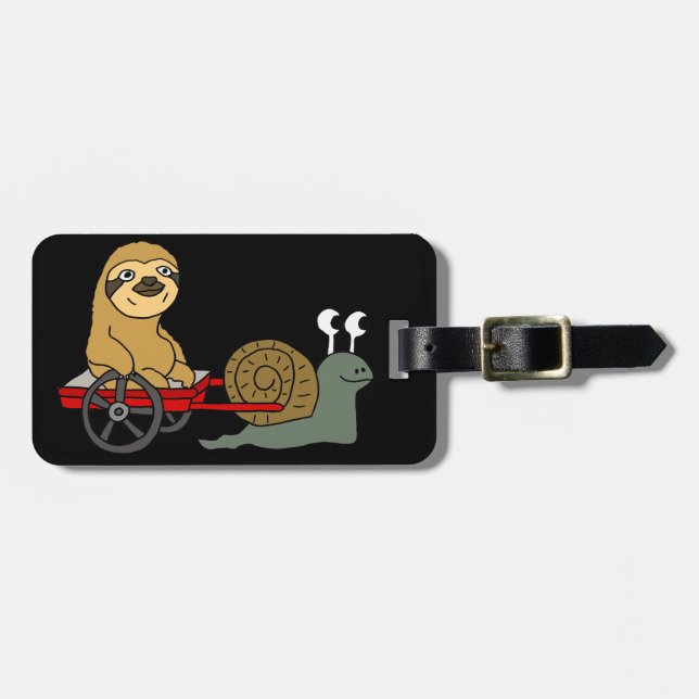 Niedliche Schnecke, die Sloth im roten Lastwagen Gepäckanhänger (Vorderseite horizontal)