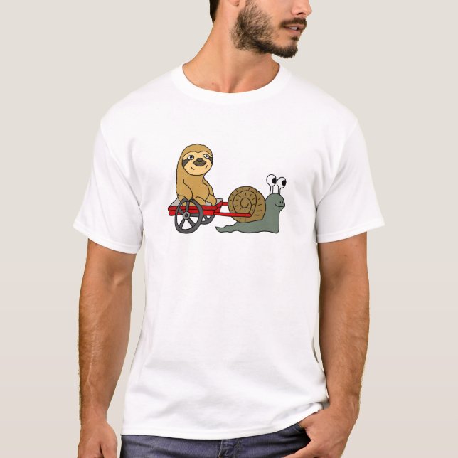 Niedliche Schnecke, die Sloth im roten Lastwagen T-Shirt (Vorderseite)