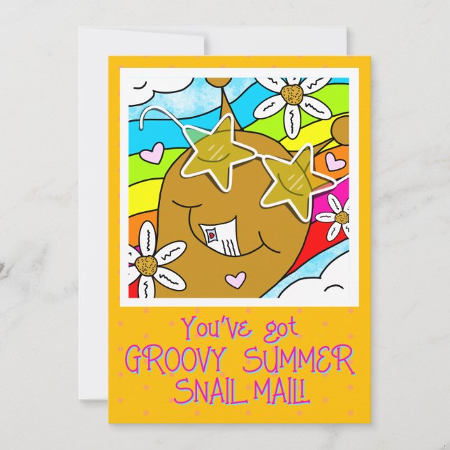 Niedliche Schnecke Groovy Summer Mail Hallo Gruß Karte (Vorderseite)