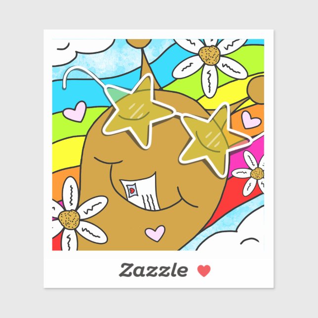 Niedliche Schnecke Groovy Summer Mail Vinyl Aufkleber (Blatt)