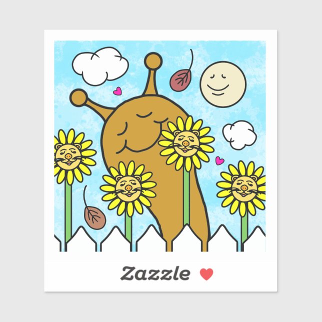 Niedliche Schnecke mit Kronleuchter Freunde Fall V Aufkleber (Blatt)