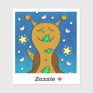 Niedliche Schnecke mit Weihnachtskeks   Vinyl Aufkleber