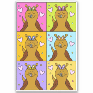 Niedliche Schnecke Pop Art Bunny Easter Vinyl Aufkleber