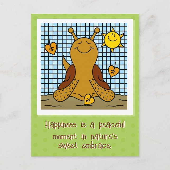 Niedliche Schnecke Sonnenschein und Leaf Mosaik gl Postkarte (Vorderseite)