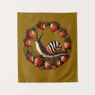 Niedliche Schnecke Strawberry Fruchtsäfte Wandteppich