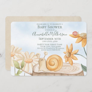 Niedliche Schnecke und Ladybug Garden Thema Kinder Einladung