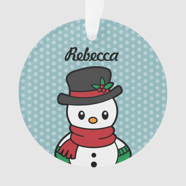 Niedliche Schneeballschmuck Ornament (Vorderseite)