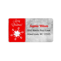 Niedliche Schneeflocke Frohe Weihnachten Rot