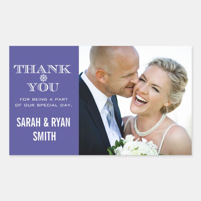 Niedliche Schneeflocke Lila Danke Stickers (Vorderseite)