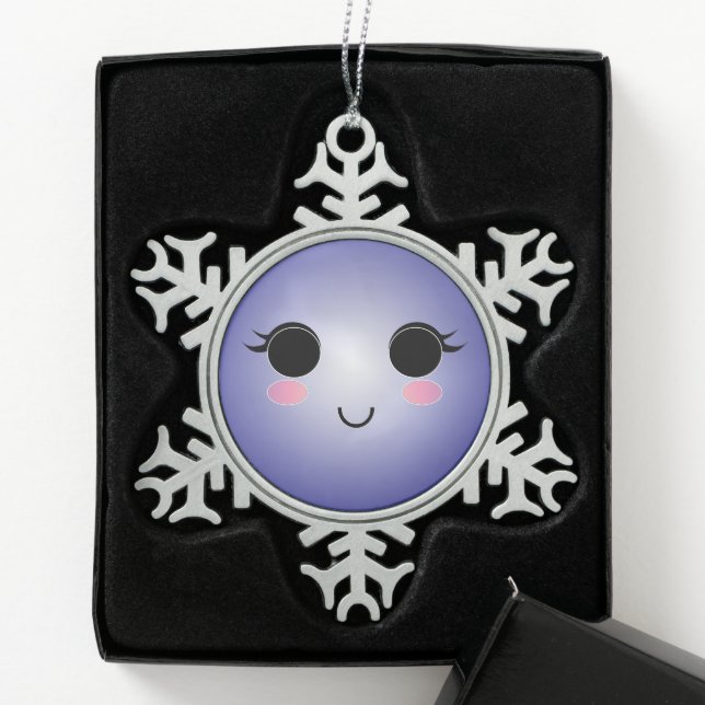 Niedliche Schneeflocke Schneeflocken Zinn-Ornament (Box)