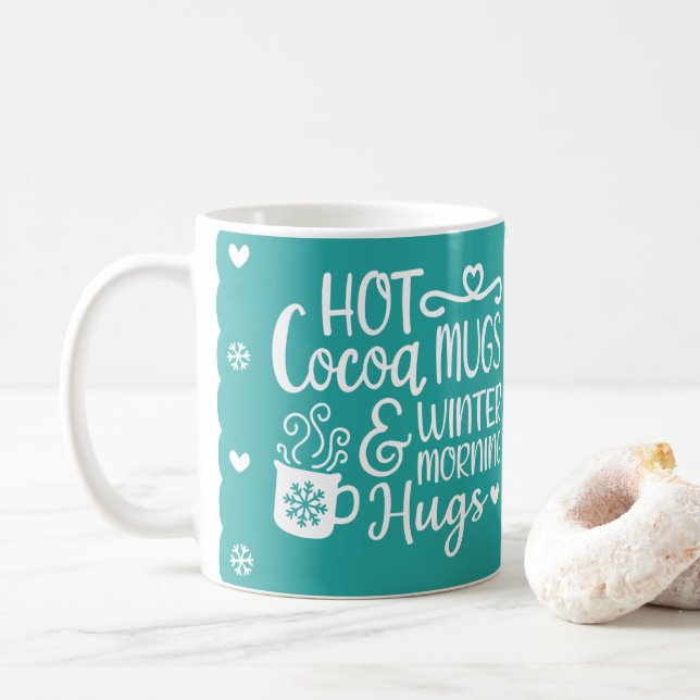 Niedliche Schneeflocken Modern Kaffeetasse (Mit Donut)