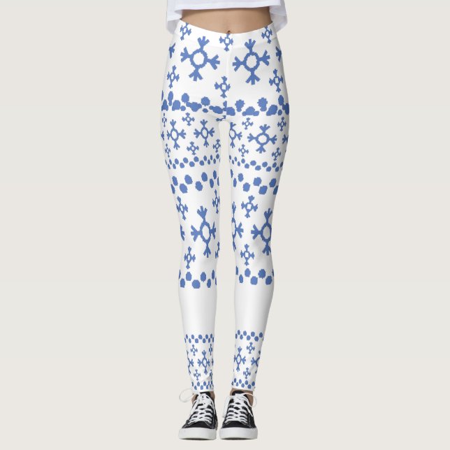 Niedliche Schneeflocken Muster Thunder_Cove Leggings (Vorderseite)