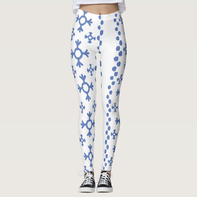 Niedliche Schneeflocken Muster Thunder_Cove Leggings (Vorderseite)
