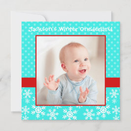 Niedliche Schneeflocken Winter Onederland Foto Aqu Einladung