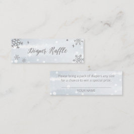 Niedliche Schneeflocken Winterdusche Windeln Winde Mini Visitenkarte