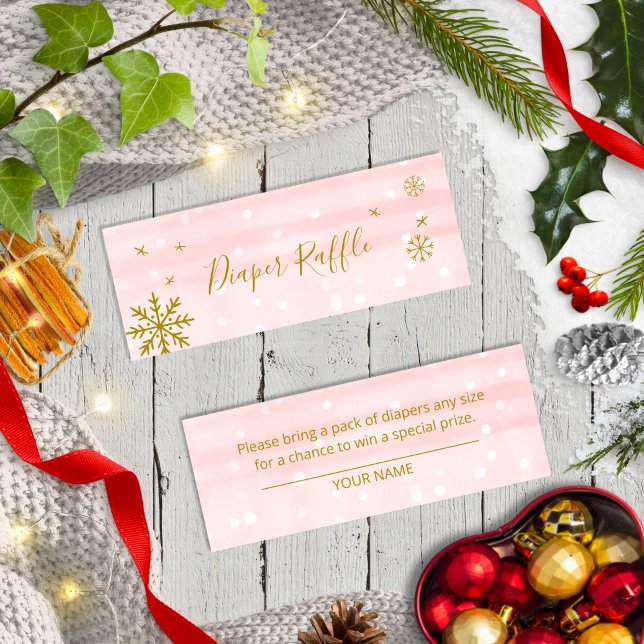 Niedliche Schneeflocken Winterdusche Windeln Winde Mini Visitenkarte (Von Creator hochgeladen)