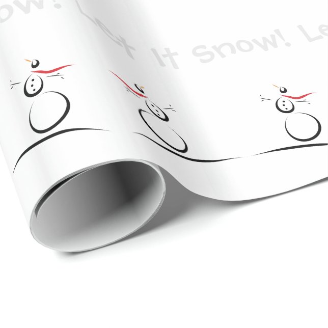 NIEDLICHE SCHNEEFRAU 'Let it Snow' Geschenkpapier (Rolleneckpunkt)