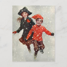 Niedliche Schneekinder Postkarte