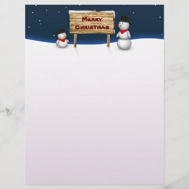 Niedliche Schneemänner wünschen frohe Weihnachten (Vorderseite)